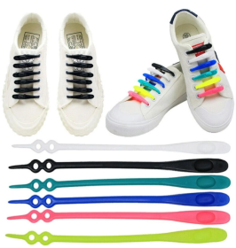 Silicone Elastic Multi-size Horn-shaped Shoelaces (Option: 60pcs set 1)