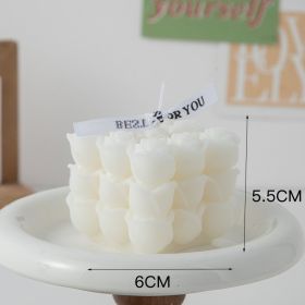 Flower Cube Aromatherapy Candle With Hand Creative Home Decoration Suit Shooting Props Wedding Tie (Option: Flower Cube & White)