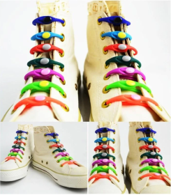 Silicone Elastic Multi-size Horn-shaped Shoelaces (Option: 120pcs set 3)