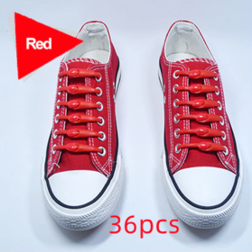 Silicone Elastic Multi-size Horn-shaped Shoelaces (Option: 3pcs red)