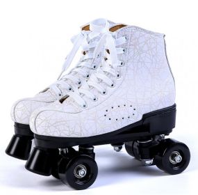 Roller Skates For Beginners Outdoor Flash Roller Skating (Option: 1white black whee-35)