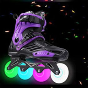 Inline Skates For Men And Women (Option: Black and purple flashing whee-39)