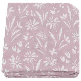 Bamboo Cotton Cloth Bag Single Baby Wrapping Blanket Cover Blanket (Option: Taro Ball Purple Flower-120x120)