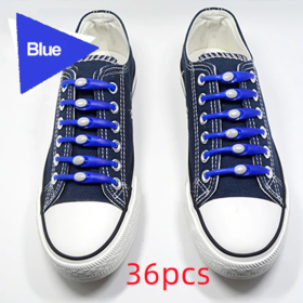 Silicone Elastic Multi-size Horn-shaped Shoelaces (Option: 3pcs blue)