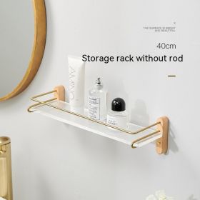 Acrylic Bathroom Walnut Storage Rack Punch Free Storage Rack (Option: 40 Long Beech Wood With Fence)