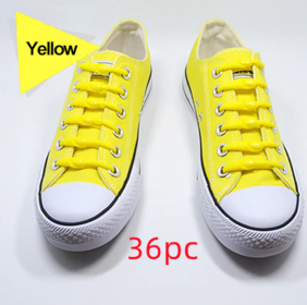 Silicone Elastic Multi-size Horn-shaped Shoelaces (Option: 3pcs yellow)