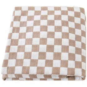 Bamboo Cotton Cloth Bag Single Baby Wrapping Blanket Cover Blanket (Option: Brown Brown Plaid-120x120)