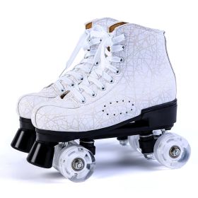 Roller Skates For Beginners Outdoor Flash Roller Skating (Option: White wheel-45)