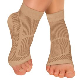 Compression Sports Ankle Brace; Heel Protector For Pain Relief; Outdoor Sports Accessories (Color: Skin Tone)