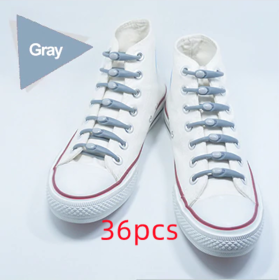 Silicone Elastic Multi-size Horn-shaped Shoelaces (Option: 3pcs gray)