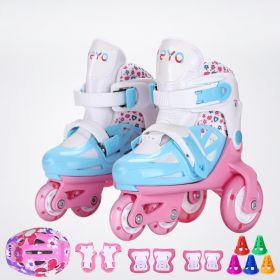 Full Set Of Adjustable Double Row Kids Roller Skates (Option: Kitten-Xs)