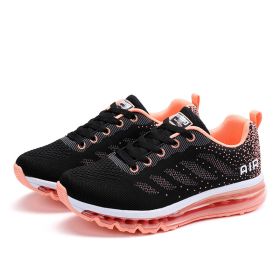 Spring Men's And Women's Shoes Fly Woven Upper Casual (Option: Pink-44)