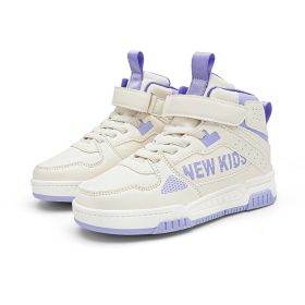 Children's Street Outdoor Sneakers (Option: White And Purple-28)