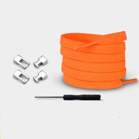 Lazy Shoelaces Free Color Sports Shoelaces Men And Women Cross Buckle Elastic Elastic (Color: Orange)