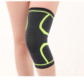 Double Corrugated Non-slip Stretch Keep Warm Nylon Needle Sports Kneecaps (Option: Green-3XL)