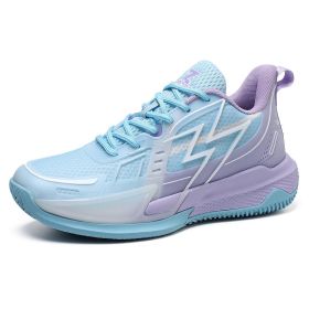 Unisex Shoes Mesh Basketball Shoes Breathable Fashion Luminous Wear-resistant Non-slip Trendy Training Sneakers (Option: Soft Ice-37)