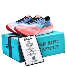 Racing Carbon Plate Rebound Shock Absorption Sneaker (Option: Red Blue-40)